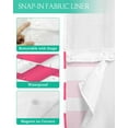 thumbnail image 3 of No Hook Shower Curtain with Snap-in Liner, Pink Striped Waterproof Fabric Bathroom Curtains, Modern Simple Monochrome Geometric White Bath Curtains & Mesh Top Window 72"x96" Extra Long, 3 of 6