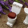 thumbnail image 4 of 4 PCS 1/12 Muebles Cerámica Cerámica Set Baño de Inodoro Y Fregadero Y Espejo para Agregar de Zulema Baño de casa de muñecas, 4 of 8