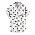 thumbnail image 4 of Erwazi Men's Hawaii Printed Cotton Linen Shirt Short Sleeve Collared Button Down Casual Shirt with Chest Pocket, 4 of 7