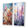 thumbnail image 3 of Designart "Meadow Wildflower " Meadow Framed Wall Art Set Of 2 - Coral Landscapes Gallery Wall Frame Set For Home Decor, 3 of 7