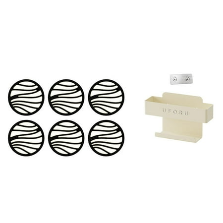 

SUKIY Set Of 6 Drinks Coasters Non-Slip Cup Mat Pad Holder Wavy Style Grooved Pattern