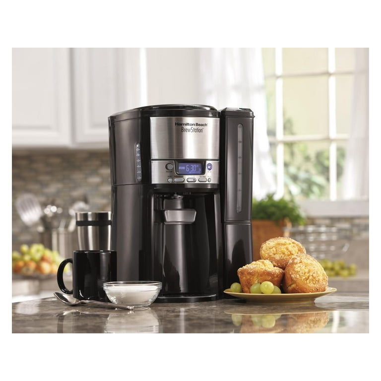 Hamilton Beach 47900 Black Brew Station 12-Cup Dispensing Programmable  Coffeemaker with Removable Water Reservoir 