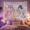 thumbnail image 2 of Magical Chibi Tea Party in Pastel Landscape, Whimsical Anime Style for Kawaii Lovers, Fantasy Room Decor, Birthday Gift, Tapestry Wall Hanging for Bedroom, Living Room and Dorm, 2 of 7
