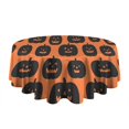 thumbnail image 5 of Happy Halloween Table Cloth Wrinkle Resistant Washable Round Table Covers Pumpkin Skull Bat Spider Table Cover for Halloween Party Decorations Favors (60x60 inches), 5 of 6