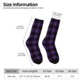 thumbnail image 2 of Haiem Purple Black Plaid Pattern Crew Socks – Soft & Durable Moisture-wicking Socks, Stay-Up Fit for Business, Work, and Casual Wear Size 5-11, 2 of 6