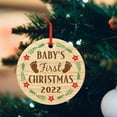 thumbnail image 5 of 1 Pcs Ceramic Ornaments, Baby's First Christmas 2022 BNN549O, Christmas Tree Decorations, Christmas Ornaments 2022, Circle, 5 of 6