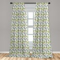 thumbnail image 5 of Ambesonne Exotic Curtains, Saguaro Plant Floral, Pair of 28"x63", Lime Green and Slate Blue, 5 of 5