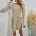 thumbnail image 1 of Gspmoly Robes d'Été pour Femmes, Mode Femmes Robe Aguichant Décontractée Unie Robe à Manches Longues Robe Bandage Robes de Soirée pour Femmes Économies, 1 of 1