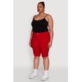 thumbnail image 3 of Womens Plus Size Stylish Snatched High Waist Bermuda Shorts with Faux Buttons, 3 of 5
