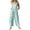 Turquoise A1, variant on Lodgix Jumpsuits for Women Summer Sleeveless Patchwork Rompers Floral Print Casual Loose Jumpsuit Wide Leg Bib Overalls with Pockets Light Gray M