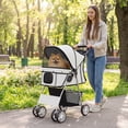 thumbnail image 2 of PawHut Pet Stroller for Dogs, Foldable Pet Travel Carrier with 4 Wheels, 2 of 10