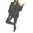 thumbnail image 2 of Homenesgenics 2-Piece Lounge Set Women Sweat Suit Hoodie and Leggings Casual and Comfortable Sweatshirt 3 Piece Suit Gray S, 2 of 4