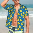 thumbnail image 7 of Sikiie Rubber Duck Print Men's Hawaiian Shirt, Summer Beach Button Pocket Short Sleeve T-Shirt,Medium, 7 of 7