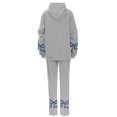 thumbnail image 4 of YUEHUA Women's 2 Piece Outfits Bow Trim Graphic Print Hoodie Sweatsuit Sets Oversized Sweatshirt Wide Leg High Waist Sweatpants Tracksuit With Pocketsc, 4 of 5