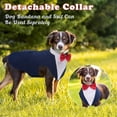 thumbnail image 4 of HQREA Dog Tuxedo Suit Formal Wedding Shirt with Bow Tie Holiday Wear for Boy Dogs, 4 of 6
