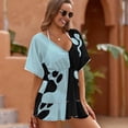 thumbnail image 3 of Paw Prints on Two Colors Cover Ups Dresses Women Summer Dress Vintage, 3 of 6