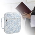 thumbnail image 1 of Estuche de transporte con asa para Biblia, organizador multifunción, protector para Biblia, ideal para mujeres, niñas, madres y viajes. Flor azul, 1 of 9