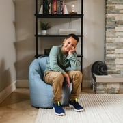 Big Joe Joey Junior Bean Bag Chair for Kids, 1.5 ft Nylon Blend Lightwight Lounge Chair, Durable Polyester, Blue Fog