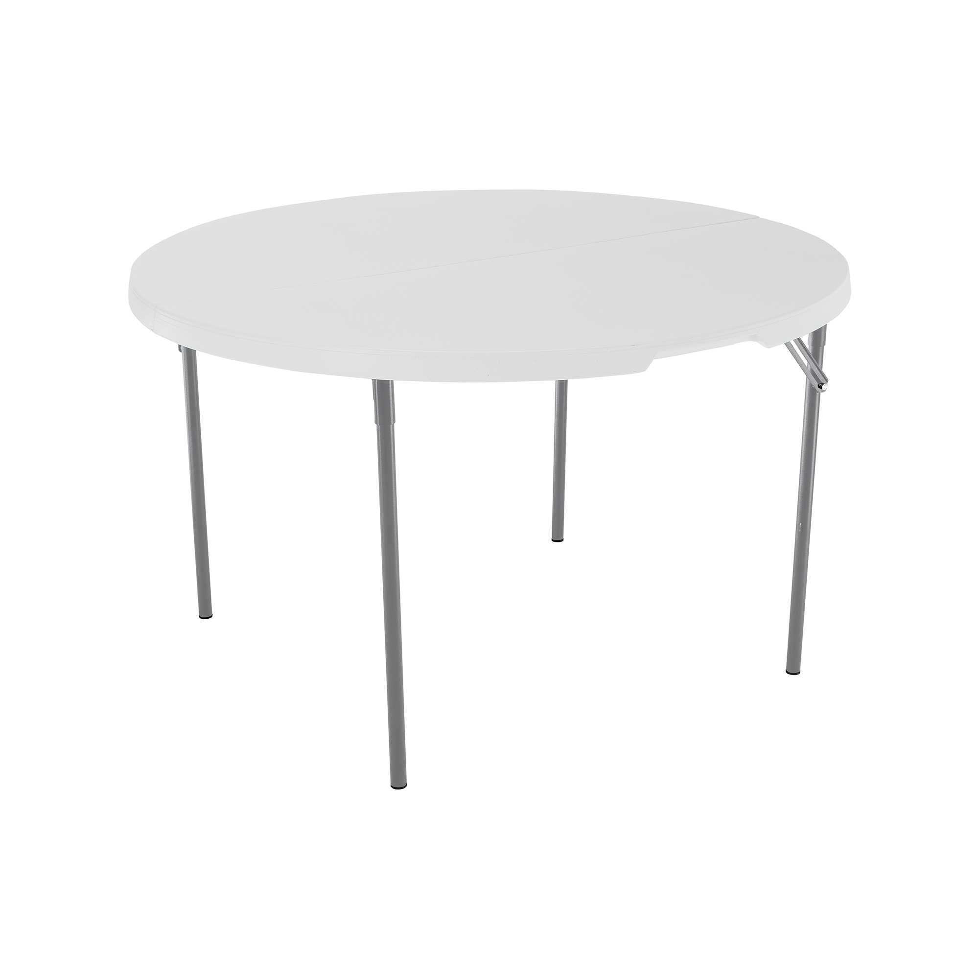 Lifetime 48-Inch Round Fold-In-Half Table, Almond - Walmart.com A Table With A Round Top Is Cut In Half