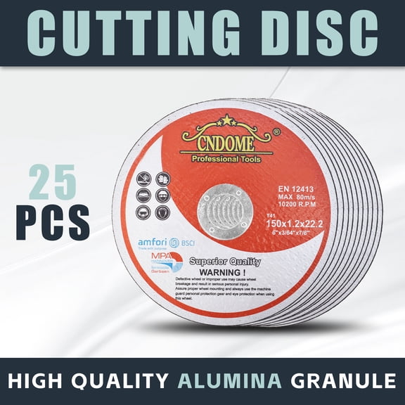 findmall 25 Pack 6"x.045"x7/8" Cut-Off Wheel - Metal & Stainless Steel Cutting Discs
