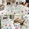 thumbnail image 5 of Spring Floral Area Rugs 5'x7', Washable Small Throw Rugs for Laundry Room Playroom, Pink Blue Flowers Botanical Butterflies Indoor Outdoor Rug Non-Slip Low Pile Carpet Runner Reversible Floor Mats, 5 of 8