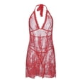 thumbnail image 5 of WCJM Women's chemical fiber underwear including 1x nightgown 1X underwear Red Polyester Women Lace FASHION Lingerie Nightdress Skirt Camisole Lace FASHION Pajamas Underwear, 5 of 9