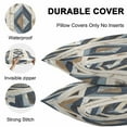 thumbnail image 4 of Waterproof Throw Pillow Covers Set of 2, 26x26 Inch Beige Blue Wooden Decorative Pillowcases Outdoor Pillow Slip Cushion Covers Set for Couch Tent Farmhouse Vintage Abstract Wood, 4 of 7