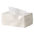 thumbnail image 1 of Caja de pañuelos estilo crema de cerámica, caja de servilletas for mesa de comedor, sorteo de papel, 1 of 6