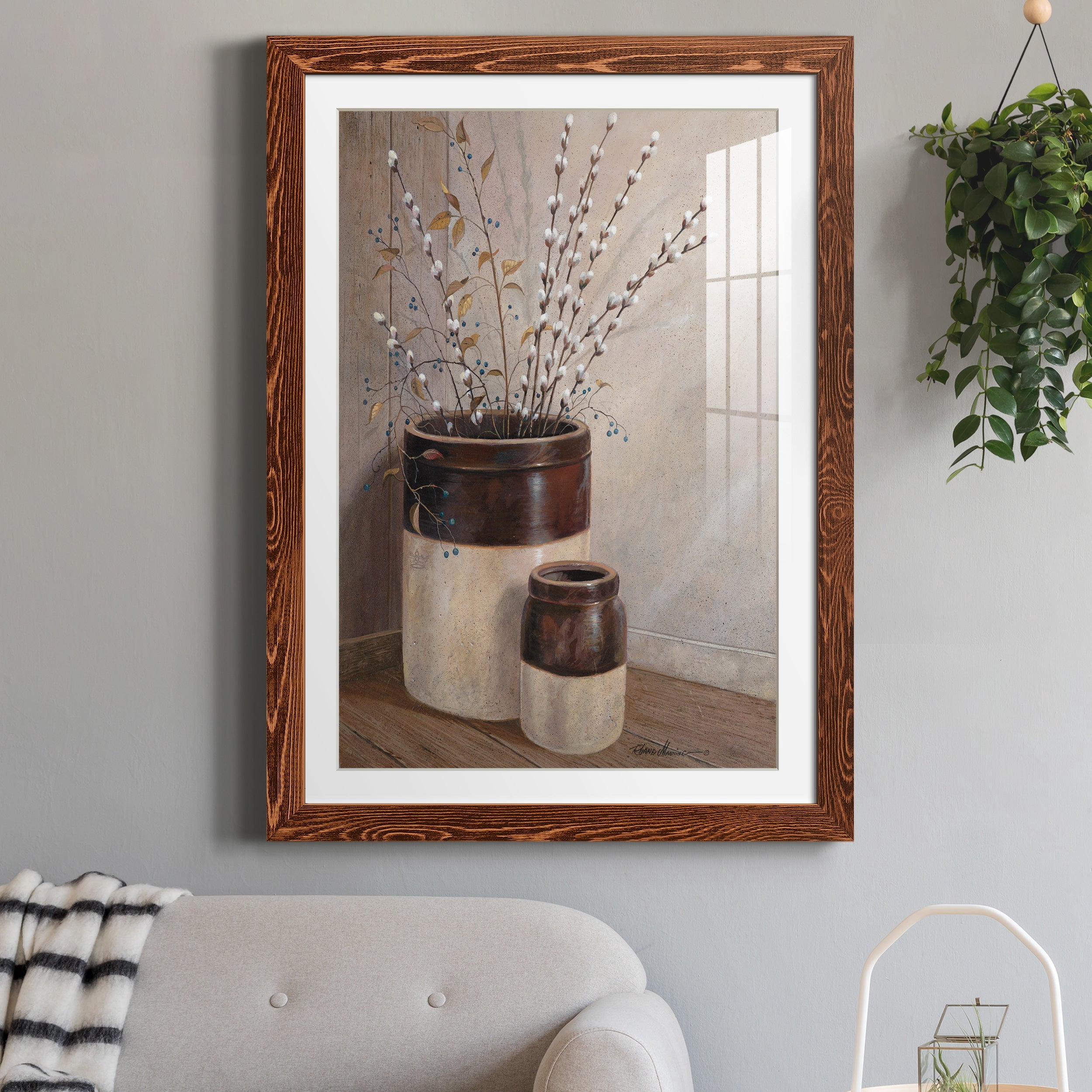 Pussywillows & Spring - Premium Framed Print - Distressed Barnwood Frame - Ready to Hang