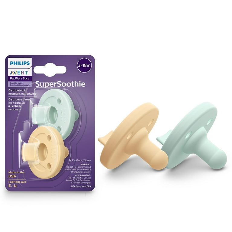 Philips Avent Soothie 3-18 Months, Light Yellow/Pastel Cyan,