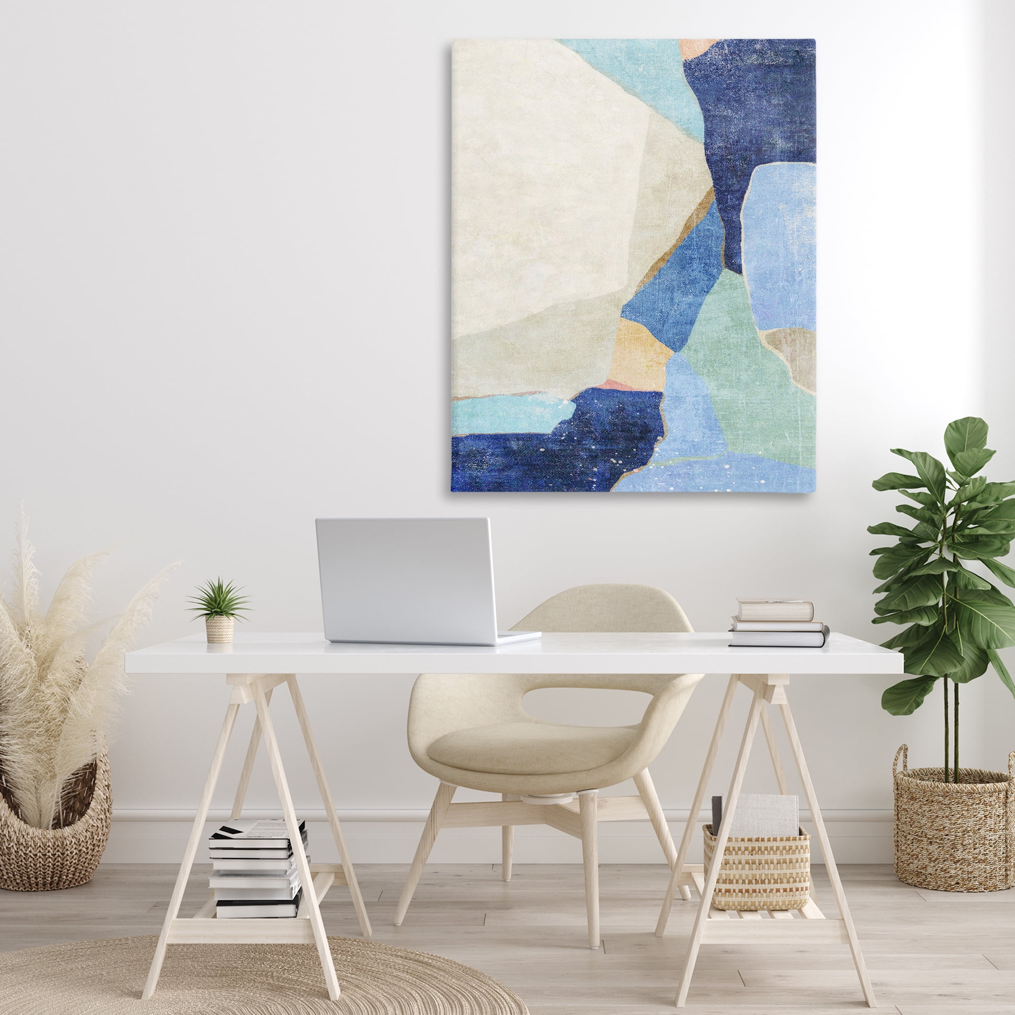 Stupell Industries Geometric Patterned Shapes Abstract Painting Gallery Wrapped Canvas Art Print Wall Art, 36 x 48