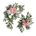 thumbnail image 3 of 2Pcs Artificial Wreath Decorated Wall Hanging Handmade Flower Swag Photo Props Ornament Simulation Garland Wedding Arch Flower for Holiday , Style D, 3 of 8