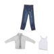thumbnail image 5 of Figuras de acción 1:12, conjunto de camisa y pantalones , decoración de muñecas suaves, modelo, accesorios de disfraz, ropa corporal masculina azul rasgado, 5 of 8