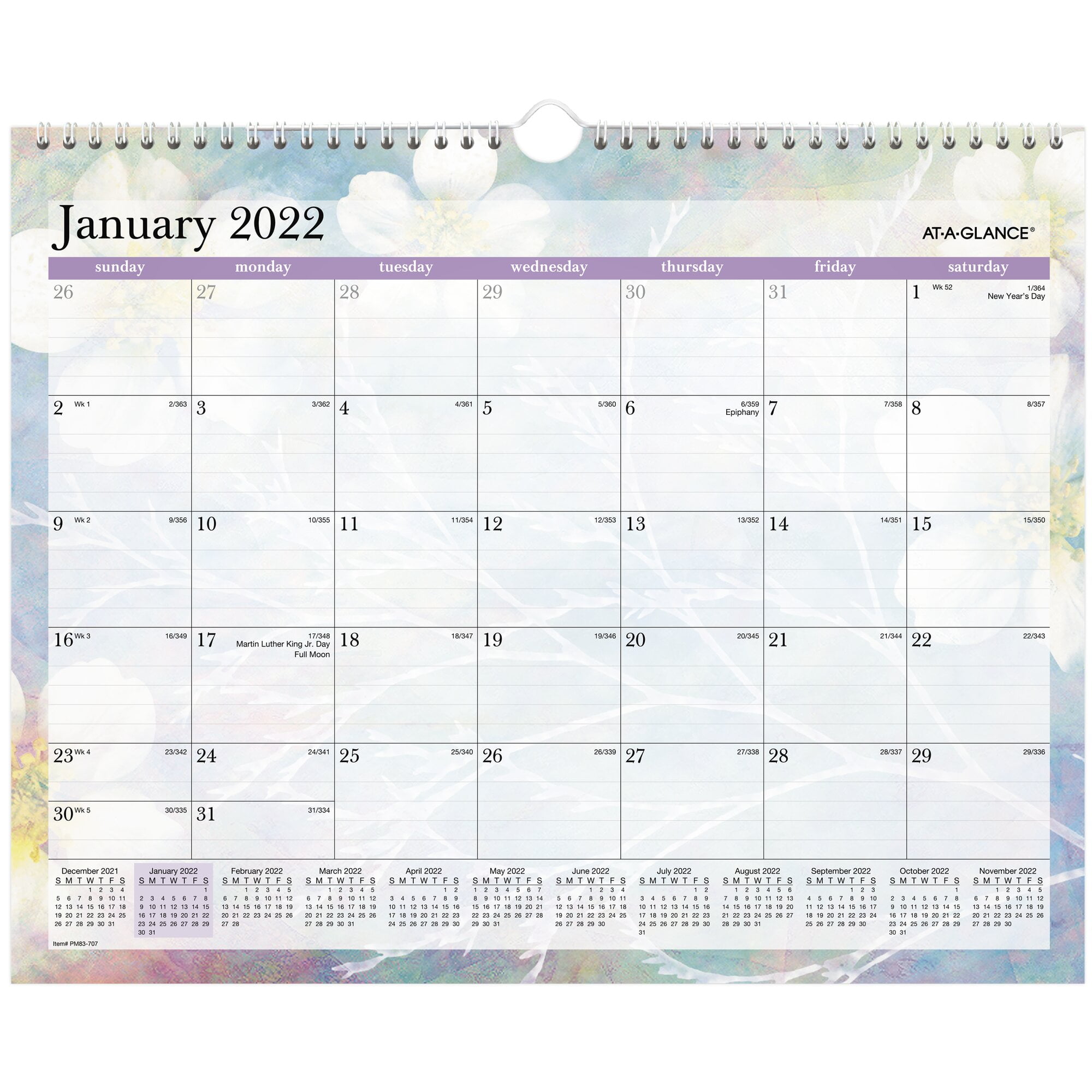 AT-A-GLANCE Dreams Monthly Wall Calendar, 15' x 12', January 2022 to December 2022 - PM83-707-22
