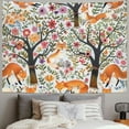 thumbnail image 2 of Orinice Foxes Trees Flowers Tapestry Wall Hanging Unique Style Graphic Tapestries for Home Decor Living Room Bedroom Apartment Farmhouse Dorm 60x50inch, 2 of 6