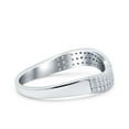 thumbnail image 2 of Simulated Cubic Zirconia Size-5 Half Eternity Ring Wedding Engagement Band 925 Sterling Silver, 2 of 7