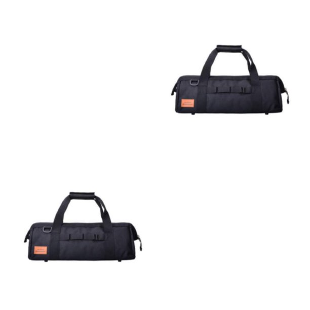 Eigraketly Bolsa de almacenamiento de herramientas multifuncional Paquete de camping Clavos de clavija de tienda Caja de cuerda de viento Negro 2piezas