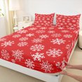 thumbnail image 3 of Homewish Winter Snowflake Twin Sheet Sets 3pcs for Teens,Merry Christmas Twin Fitted Sheet Microfiber,Happy Xmas Breathable Flat Sheet,Microfiber Bedroom Decor, 3 of 7