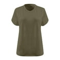 thumbnail image 2 of Womens Summer Clothes,Summer Shirts for Women,Oversized V-Neck Short Sleeved Solid Summer Base Shirt Sports T-Shirt,Oversized Shirts for Women, 2 of 3