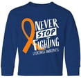 thumbnail image 3 of Inktastic Never Stop Fighting Leukemia Awareness Orange Ribbon Long Sleeve Youth T-Shirt, 3 of 5