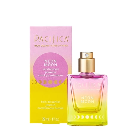 Pacifica Beauty, Neon Moon Spray Perfume, Sandalwood, Jasmine, Smoky Cardamom Notes, Natural + Essential Oils, Gifts for Her, Vegan + Cruelty Free