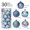 Blue, variant on 30 Pcs Set, Plastic Shatterproof Christmas Balls Ornaments, 60 mm, Holiday Decoration