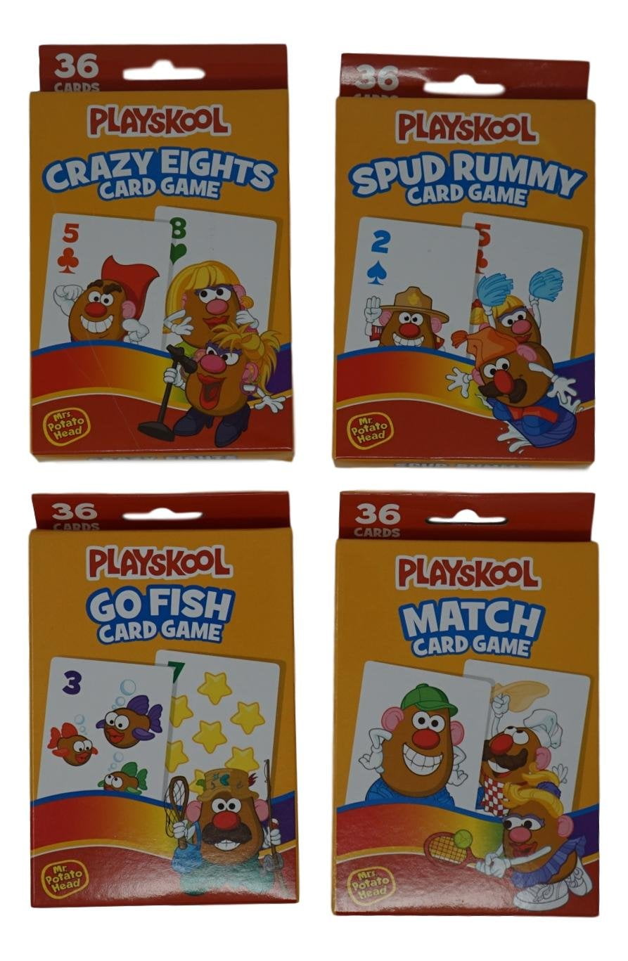 Children Jumbo Card Games 4 Pack Crazy Eights Spud Rummy Match 
