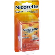 Nicorette Nicotine Gum Pocket Pack, 4 mg, Fruit Chill 20 ea (Pack of 3)