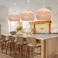 thumbnail image 3 of UEEYAC Unique white rattan pendant lamp shade quality kitchen island ceiling light, 3 of 17