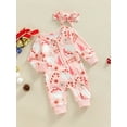 thumbnail image 3 of Newborn Baby Girl Christmas Outfit Gingerbread Onesie Zipper Romper Jumpsuit Xmas Outfit Fall Winter Clothes, 3 of 8