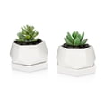 thumbnail image 2 of Essentra Home Succulent Pot Set of 2, White Hexagonal Succulent Pots, 3 Inch Pots for Plants, Small Planters for Succulents, Cactus, 2 of 4