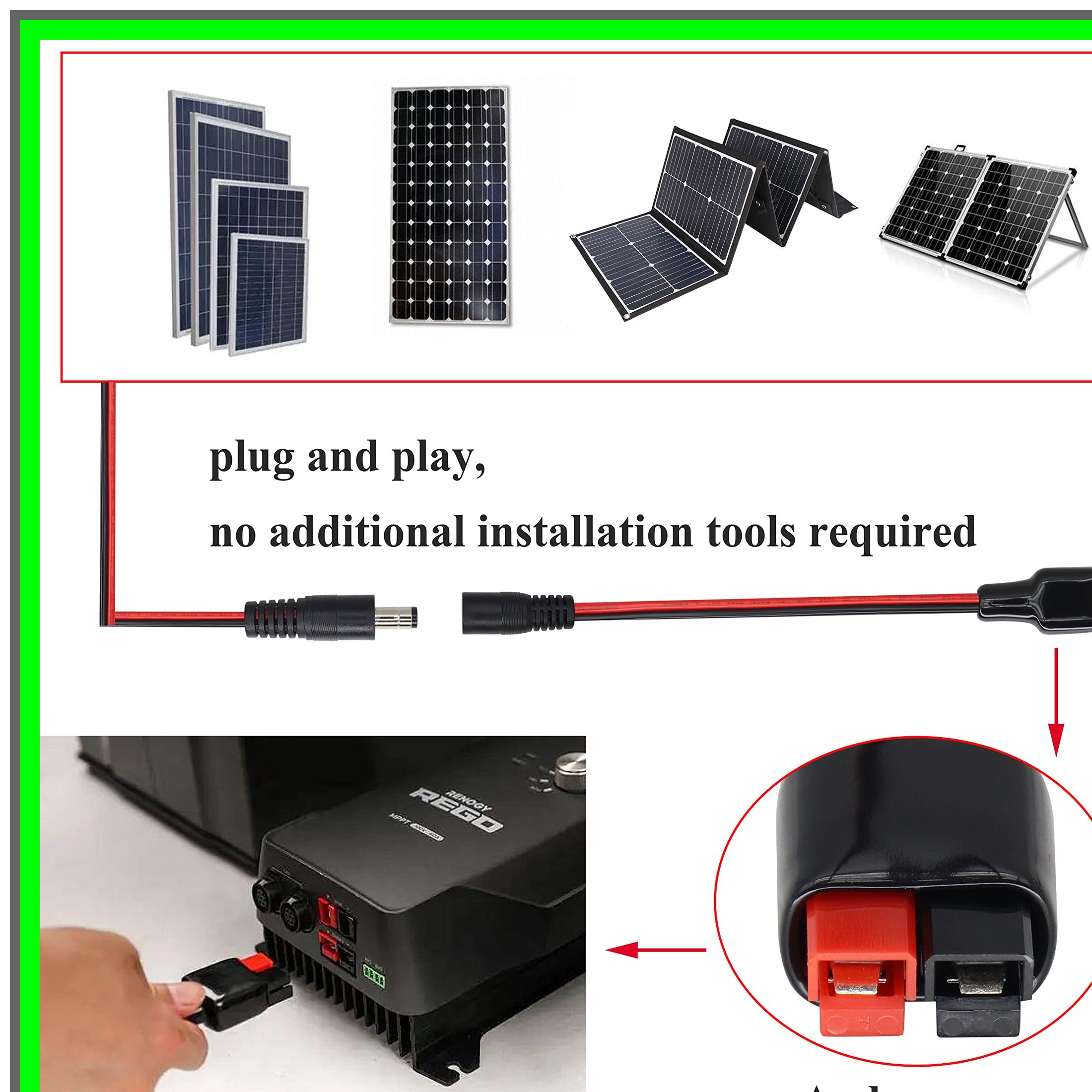 14AWG Solar Power Connector Cable for Generator and Battery Use 60CM