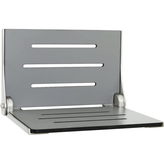 Seachrome Shaf-185155- Silhouette 16" Wide Wall Mounted Shower Seat - Grey / Silver Frame