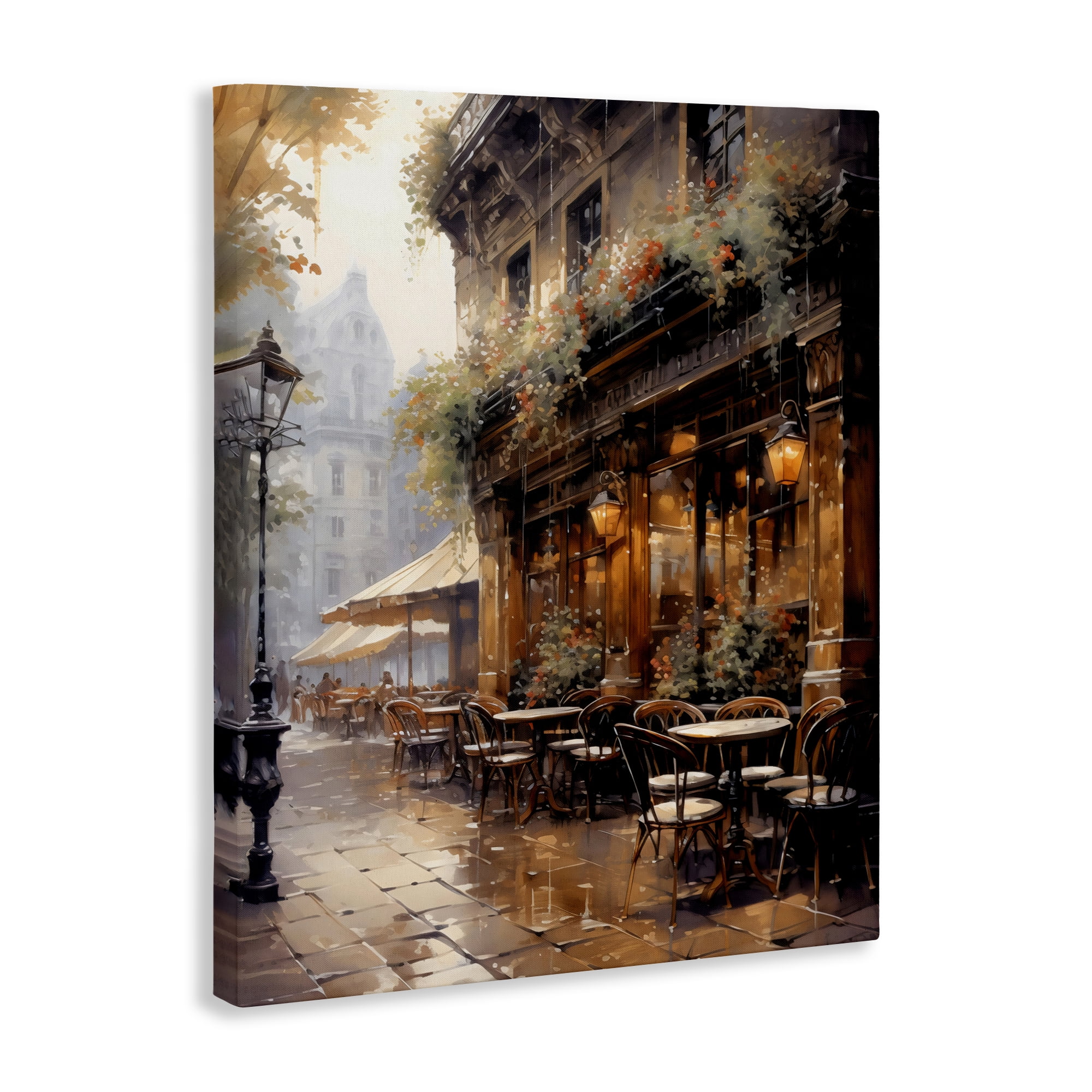 Stupell Industries Paris Street Cafe in Rain Canvas Wall Art, design by Creative Studio